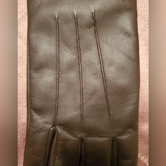 NWT COACH Mahogany Brown Basic Leather Gloves sz 7 1/2 - Picture 3 of 9